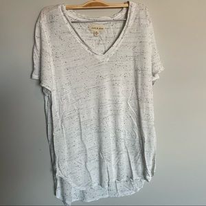 Anthropologie Cloth & Stone Short Sleeve V-Neck Dot Top M